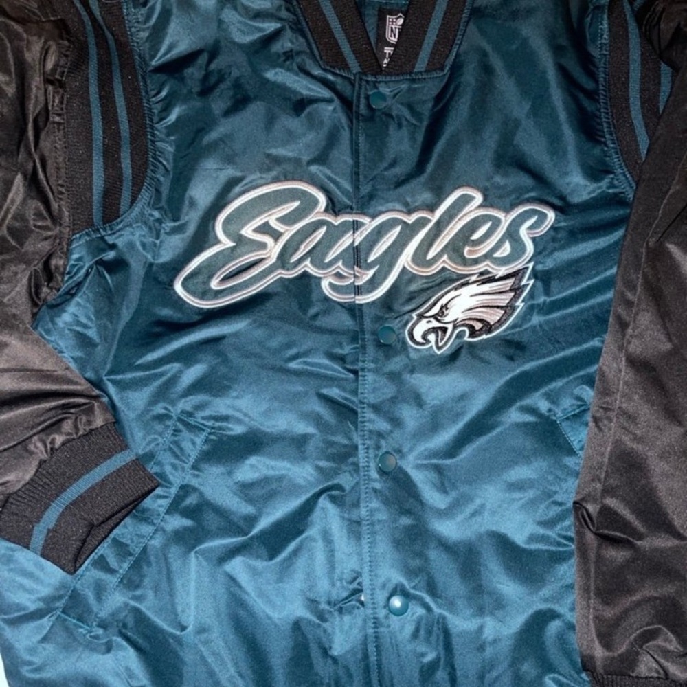 Philadelphia Eagles Black Green Varsity Jacket man's